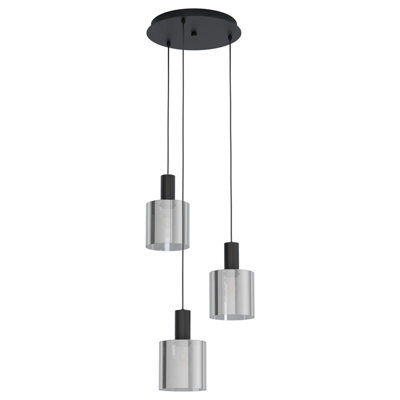 Stylish Black Pendant Ceiling Light With Vaporized Glass Shade - image 1
