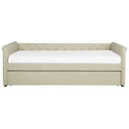 Beliani Trundle Bed Fabric Libourne 80 X 200 Cm (Eu Small Single) Beige - thumbnail 5