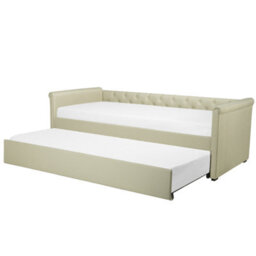 Beliani Trundle Bed Fabric Libourne 80 X 200 Cm (Eu Small Single) Beige - thumbnail 1