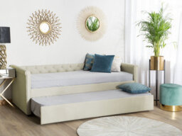 Beliani Trundle Bed Fabric Libourne 80 X 200 Cm (Eu Small Single) Beige - thumbnail 2
