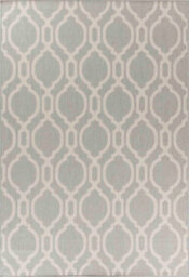 Modern Quatrefoil Design Outdoor-Indoor Rugs Silver 50X80 Cm - thumbnail 4