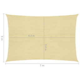 Berkfield Sunshade Sail 160 G/m2 Beige 6X7 M Hdpe - thumbnail 6