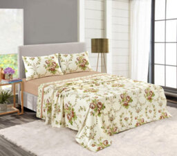 Kampala Hill Olivia Brushed Cotton Flannelette Floral Sheet Set