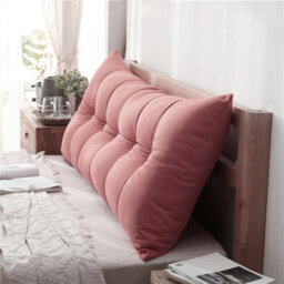 Living And Home Pink Removable And Washable Chenille Cushion Headboard Pillow, 150Cm W X 60Cm H - thumbnail 2