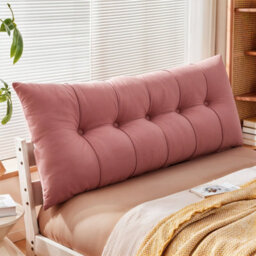 Living And Home Pink Removable And Washable Chenille Cushion Headboard Pillow, 150Cm W X 60Cm H - thumbnail 3