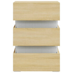 Berkfield Led Bedside Cabinet Sonoma Oak 45X35X67 Cm Engineered Wood - thumbnail 6