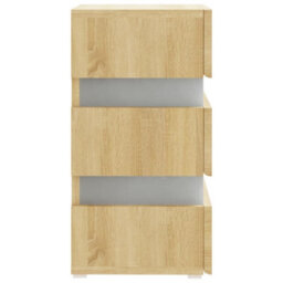 Berkfield Led Bedside Cabinet Sonoma Oak 45X35X67 Cm Engineered Wood - thumbnail 7