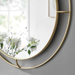 Furniturebox Evie Small 66Cm Gold Metal Frame Maritime Porthole Round Hallway Bedroom Dining And Living Room Wall Mirror - thumbnail 3