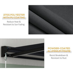 Outsunny 2.5 X 2M Electric Awning With Led Light, Sun Canopies For Patio - thumbnail 6