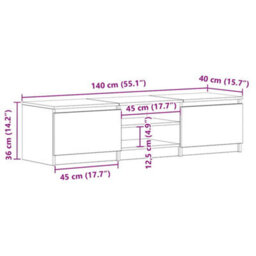 Vidaxl Tv Cabinet Black Oak 140X40X35.5 Cm Engineered Wood - thumbnail 3