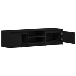 Vidaxl Tv Cabinet Black Oak 140X40X35.5 Cm Engineered Wood - thumbnail 5