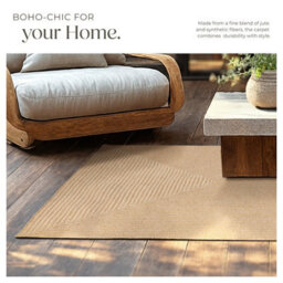 Tectake Jute Rug In Boho Style, Durable And Easy-Care, Suitable For Indoor And Outdoor Use 120 X 170 Cm - Brown - thumbnail 4