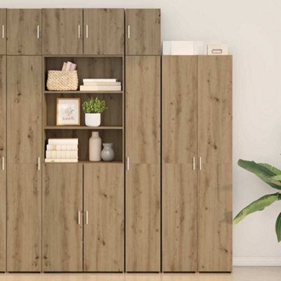 Berkfield Slim Storage Cabinet Artisan Oak 30X42.5X225 Cm Engineered Wood - image 1
