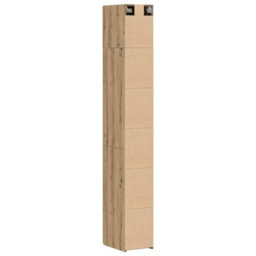 Berkfield Slim Storage Cabinet Artisan Oak 30X42.5X225 Cm Engineered Wood - thumbnail 9