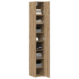 Berkfield Slim Storage Cabinet Artisan Oak 30X42.5X225 Cm Engineered Wood - thumbnail 3