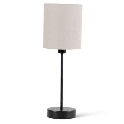 Lighting Supermarket Stockholm Black Cup Stick Table Lamp With Grey Cylinder Shade - image 1