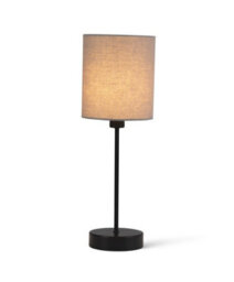 Lighting Supermarket Stockholm Black Cup Stick Table Lamp With Grey Cylinder Shade - thumbnail 2