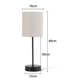Lighting Supermarket Stockholm Black Cup Stick Table Lamp With Grey Cylinder Shade - thumbnail 5
