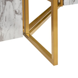 Beliani Dining Table Calcio White Marble 200 Cm 100 Cm - thumbnail 6