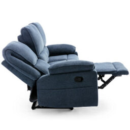 More4Homes Sydney 3 Seater Fabric Manual Recliner Sofa Blue - thumbnail 5