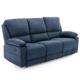 More4Homes Sydney 3 Seater Fabric Manual Recliner Sofa Blue - thumbnail 2