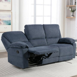 More4Homes Sydney 3 Seater Fabric Manual Recliner Sofa Blue - thumbnail 9