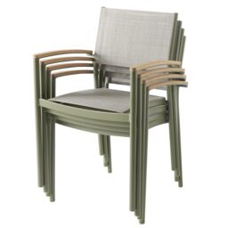 GoodHome Akoa Kaki Green Wooden Armchair - thumbnail 3