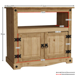 Lassic Vida Designs Corona Solid Pine Straight Tv Unit Stand - thumbnail 2