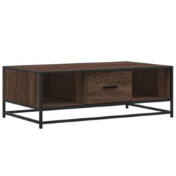 Walplus Coffee Table Brown Oak 100X57X35 Cm Engineered Wood And Metal - thumbnail 2