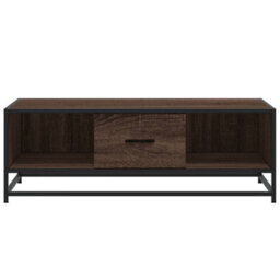 Walplus Coffee Table Brown Oak 100X57X35 Cm Engineered Wood And Metal - thumbnail 5