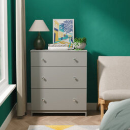 Portland 3 Drawer Deep Chest Of Drawers In Uniform Grey & Dusk Grey (Ready Assembled) - thumbnail 1