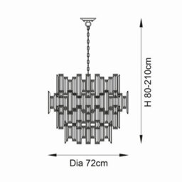 Luminosa Lighting Luminosa Viviana Pendant Ceiling Light Gold Effect Plate, Champagne Crystal, 15X E14 - thumbnail 8
