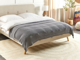 Beliani Bedspread Ilen Cotton 150 X 200 Cm Grey - thumbnail 2