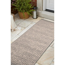 Melrose Eden Hatch Grey Indoor Outdoor Medium Weatherproof Runner Rug Pile Height 3mm - 67/200Cm - thumbnail 1