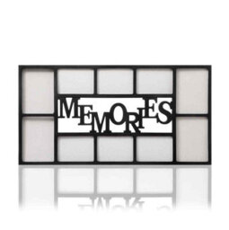 Deenz Multi-Picture Photo 6X4'' & 7X5'' Frame 10 Apertures 'memories' Text Gift Idea Display Wall Hanging 71 X 36 X 3 Cm (Black) - thumbnail 2