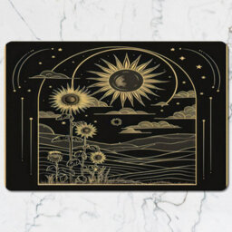 Benjamin Tate Design Celestial Sunflower Gold Foil Placemat And Coaster Set 12 Piece Limited Edition Exclusive - thumbnail 2