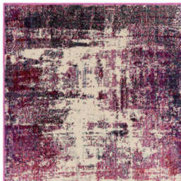 Furniturebox Uk Viva Distressed Magenta & Cream Rug 120X170 - thumbnail 4