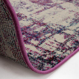 Furniturebox Uk Viva Distressed Magenta & Cream Rug 120X170 - thumbnail 7