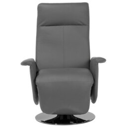 Beliani Recliner Chair Prime With Footrest Faux Leather Grey - thumbnail 4