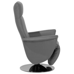 Beliani Recliner Chair Prime With Footrest Faux Leather Grey - thumbnail 5
