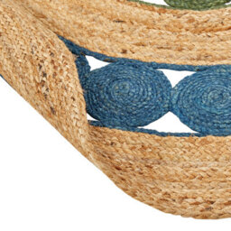 Beliani Rug Hovit Green Blue 140 Cm Jute - thumbnail 5