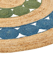 Beliani Rug Hovit Green Blue 140 Cm Jute - thumbnail 7