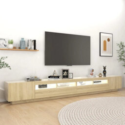 Berkfield Tv Cabinet With Led Lights Sonoma Oak 300X35X40 Cm - thumbnail 3