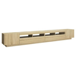 Berkfield Tv Cabinet With Led Lights Sonoma Oak 300X35X40 Cm - thumbnail 7