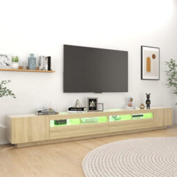 Berkfield Tv Cabinet With Led Lights Sonoma Oak 300X35X40 Cm - thumbnail 5