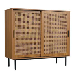 Sideboard Rattan Sliding Barn Doors Storage Cupboard Kitchen