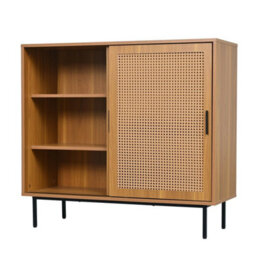 Sideboard Rattan Sliding Barn Doors Storage Cupboard Kitchen - thumbnail 6