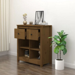 Berkfield Sideboard Honey Brown 70X35X80 Cm Solid Wood Pine - thumbnail 6