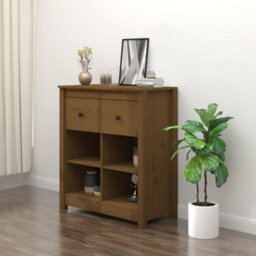 Berkfield Sideboard Honey Brown 70X35X80 Cm Solid Wood Pine - thumbnail 1