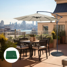 Sundaze 3M Cream Garden Banana Parasol Cantilever Umbrella Patio W/ Base Cover - thumbnail 1